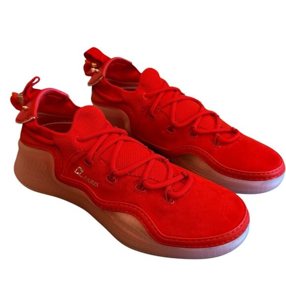 Christian Louboutin Arpoador Red Drawstring Sock Sneakers Men’s EU 43 US 10